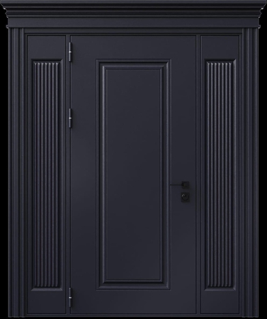 Входная термодверь с металлофиленкой, вставками по бокам, карнизом и порошковым напылением RAL 7016 (тип №2) Входная термодверь с металлофиленкой, вставками по бокам, карнизом и порошковым напылением RAL 7016 (тип №2)